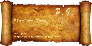 Pittler Imre névjegykártya